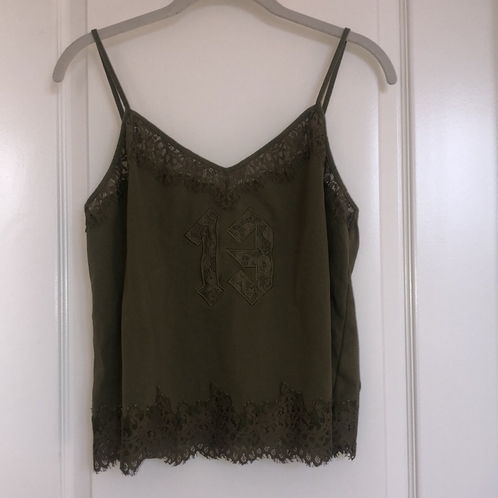FENTY X PUMA Lace Trim Camisole Olive Green - Picture 4 of 12